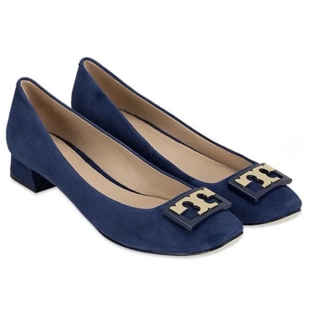 Tory Burch Gigi Suede Pumps 25MM Block Heel Size 9.5